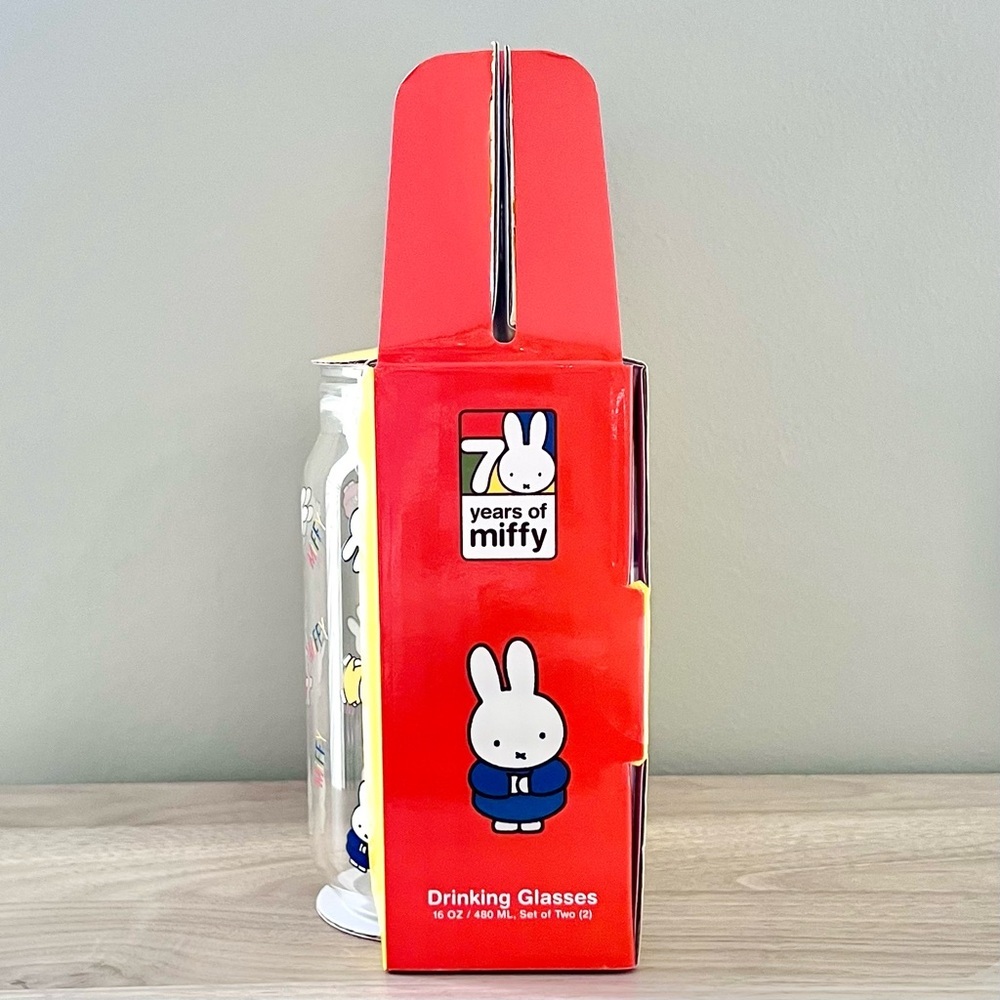 Miffy Drinking Glass Set with Glass Straw | 16oz - Picture 5 of 6
